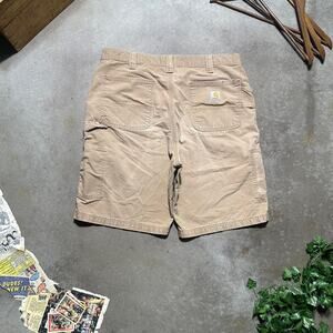 Vintage Carhartt Tan Carpenter Shorts Mens 38" Baggy Skater Jorts Jean Shorts